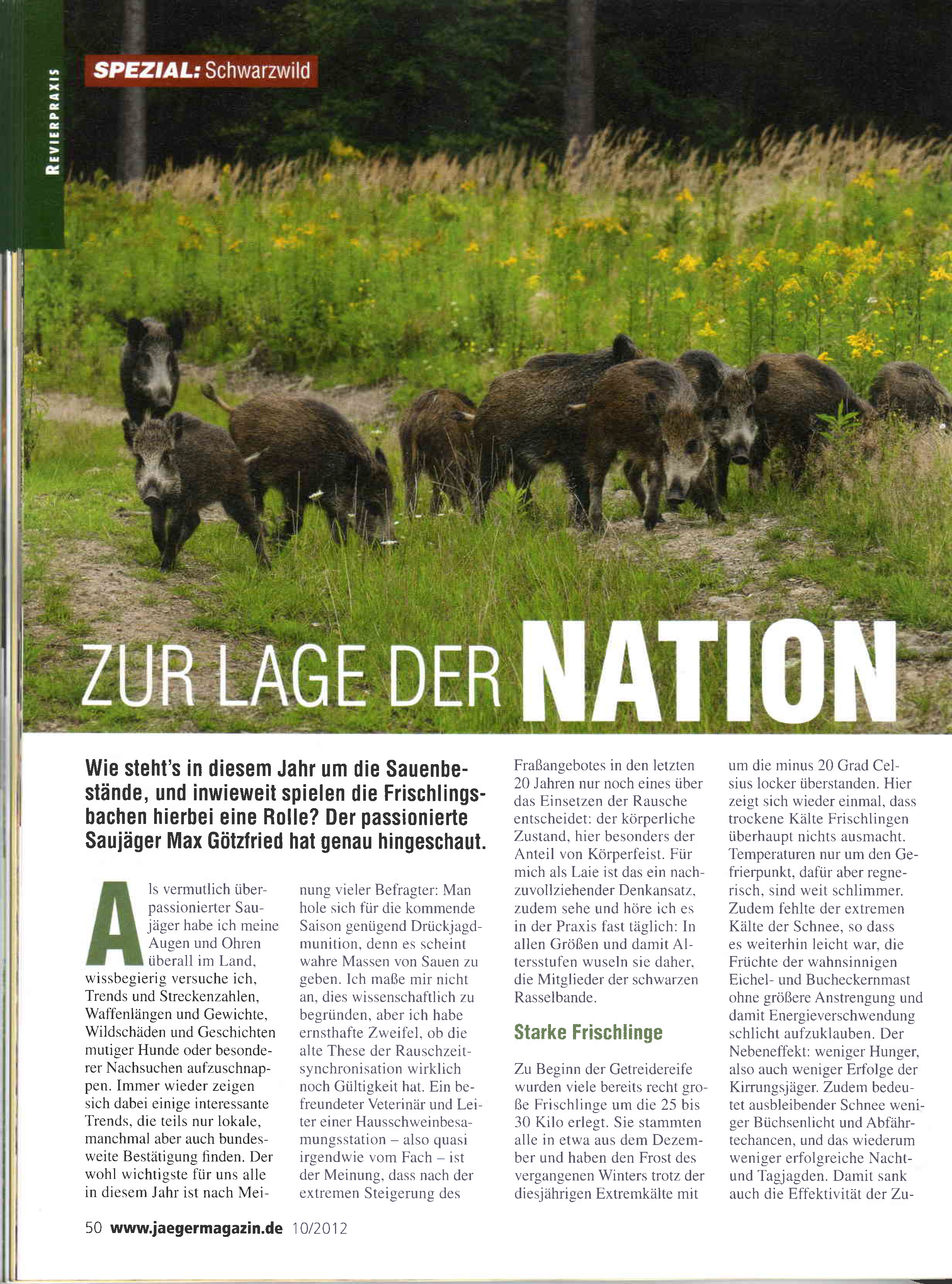 Artikel im JÄGER: Zur Lage der Nation